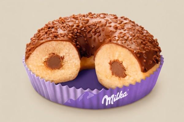 Donut γεμιστό επικάλυψη σοκολάτα Milka χονδρική - ΠΑΠ FOODS