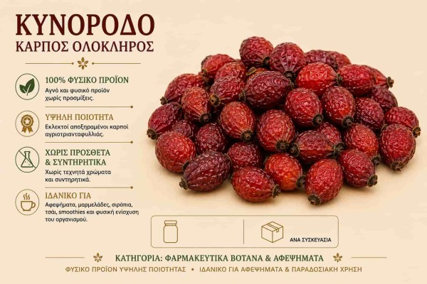 Κυνόροδο Καρπός Ολόκληρος Φαρμακευτικό Βότανο Χονδρική