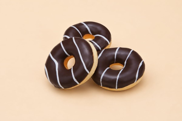 Mini Donut Σοκολάτα με Λευκές Ρίγες Χονδρικής