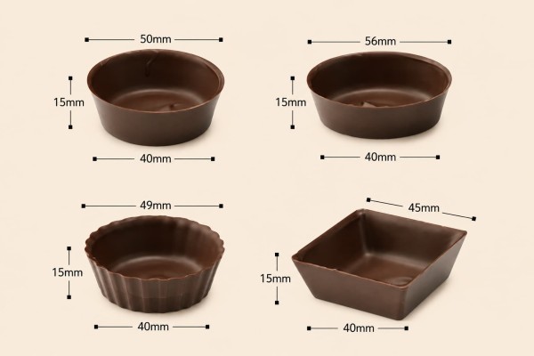 Κελύφη Σοκολάτας Petit Fours Dark Σετ 4 Σχεδίων (150τμχ) Κελύφη Σοκολάτας Petit Fours Dark Σετ 4 Σχεδίων (150τμχ)