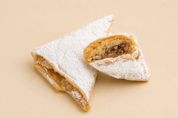 Τριγωνάκι Μήλο & Σταφίδα Νηστίσιμο με Άχνη 50gr Δίσκος 2,5kg Χονδρικής