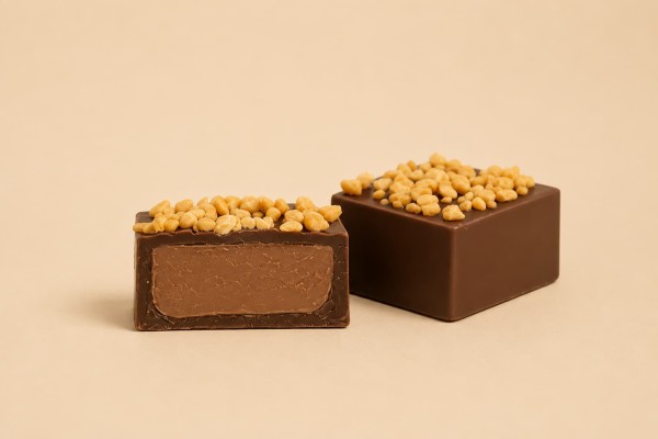 Visso Πραλίνα Gianduja Dark Σοκολατάκια Υγείας με Γέμιση Gianduja και Κροκάν Αμυγδάλου Χονδρικής