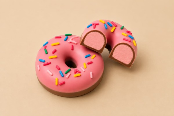 Visso Choco Donuts Φράουλα Σοκολατάκια Λευκής Σοκολάτας με Κρέμα Φράουλας Χονδρικής