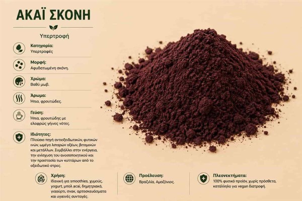 Ακάι Σκόνη Açaí Powder Χονδρικής Ακάι Σκόνη Açaí Powder Χονδρικής