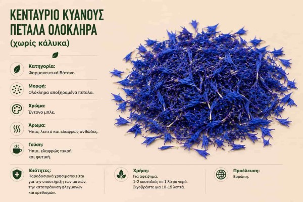 Κενταύριο Κυανούς Πέταλα Ολόκληρα χωρίς Κάλυκα Φαρμακευτικό Βότανο Χονδρική