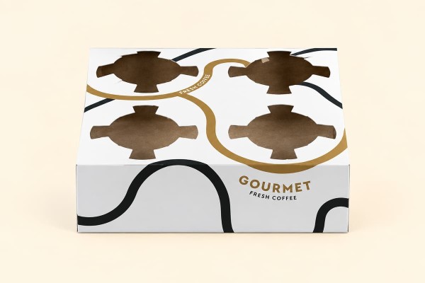 Χάρτινες Ποτηροθήκες Matte Gourmet Λευκές 4 Θέσεων Χονδρικής Χάρτινες Ποτηροθήκες Matte Gourmet Λευκές 4 Θέσεων Χονδρικής
