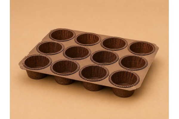Mini καρτέλα Muffin 12 θήκες καφέ ΜC-070