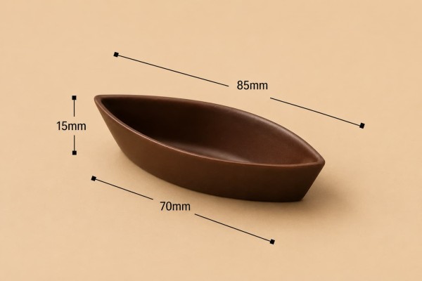 Κελύφη Σοκολάτας Dark Micro Boat 70x15mm (54τμχ)
