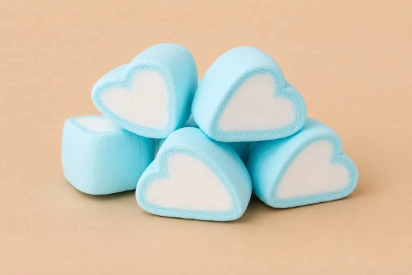 Marshmallows Καρδιά Σιέλ Λευκό 1kg Χονδρικής