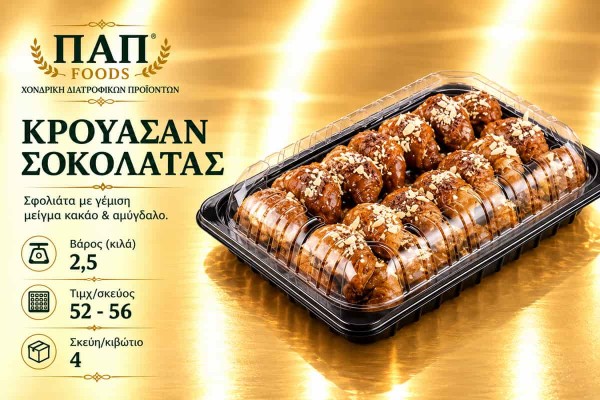 Κρουασάν Σοκολάτας 2,5kg Νηστίσιμο Χονδρικής