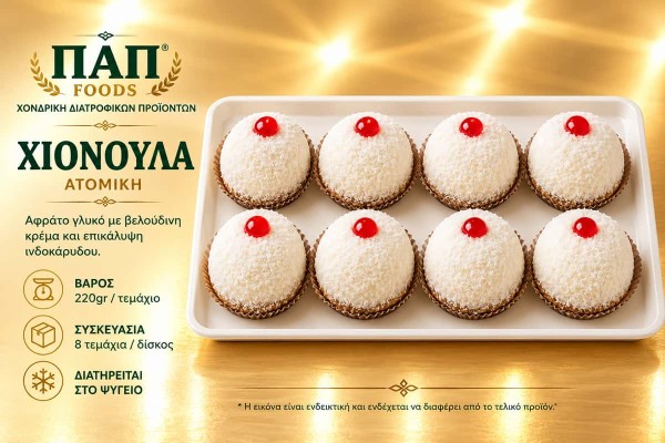 Χιονούλα Ατομική 220g 8 Τεμάχια Χονδρικής Χιονούλα Ατομική 220g 8 Τεμάχια Χονδρικής
