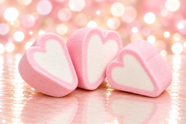 Marshmallows Καρδιά Ροζ Λευκό 1kg Χονδρική Marshmallows Καρδιά Ροζ Λευκό 1kg Χονδρική