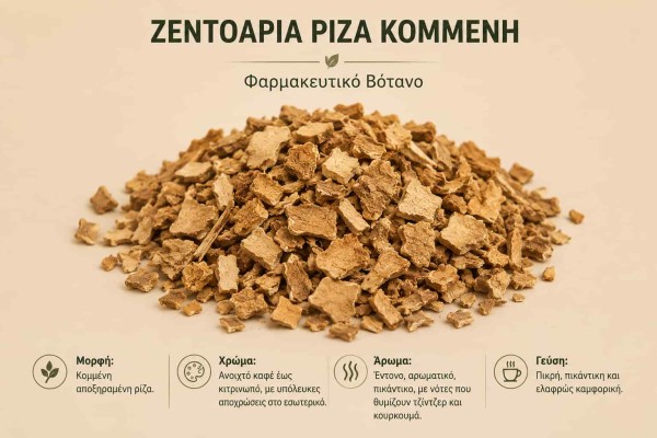 Ζεντοάρια Ρίζα Κομμένη Φαρμακευτικό Βότανο Χονδρικής