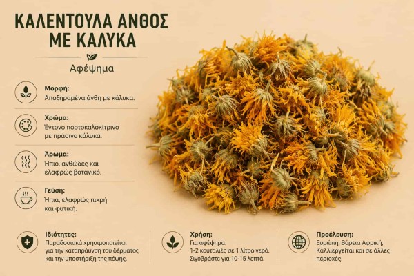 Καλέντουλα Άνθος με Κάλυκα Αφέψημα Χονδρική