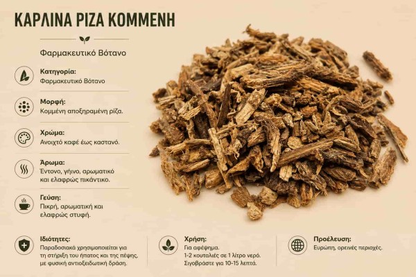 Καρλίνα Ρίζα Κομμένη Φαρμακευτικό Βότανο Χονδρικής