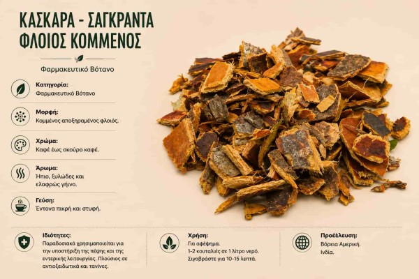 Κασκάρα Σάγκραντα Φλοιός Κομμένος Φαρμακευτικό Βότανο Χονδρική