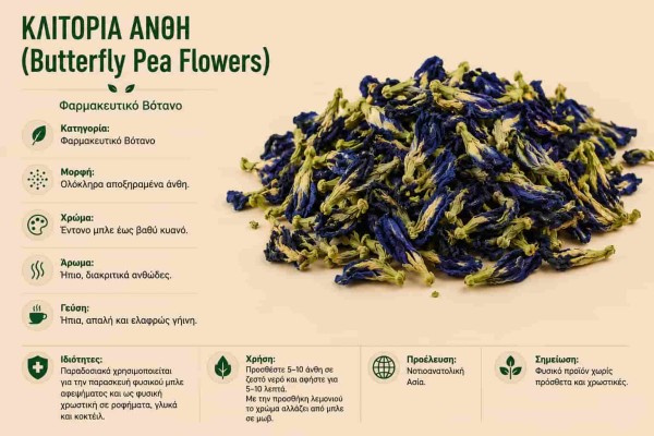 Κλιτόρια Άνθη Butterfly Pea Flowers Φαρμακευτικό Βότανο Χονδρική