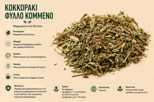 Κοκκοράκι Φύλλο Κομμένο Φαρμακευτικό Βότανο Χονδρική