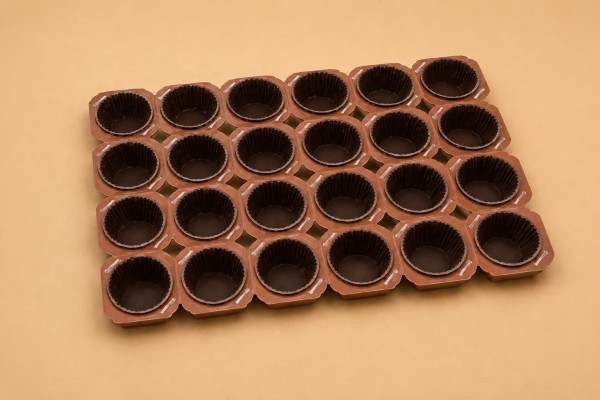 Κάρτελα Muffin Καφέ 24 Θήκες 50x40mm Χονδρική Κάρτελα Muffin Καφέ 24 Θήκες 50x40mm Χονδρική