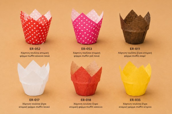 Χάρτινες Τουλίπες Ατομικές Φόρμες Muffin Χονδρική