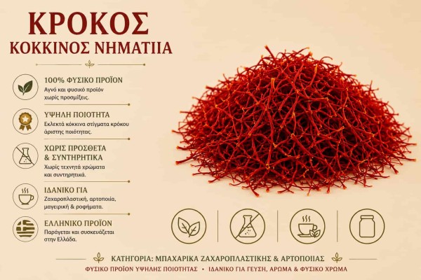 Κρόκος Κόκκινος Νηματίδια Saffron Μπαχαρικό Χονδρικής