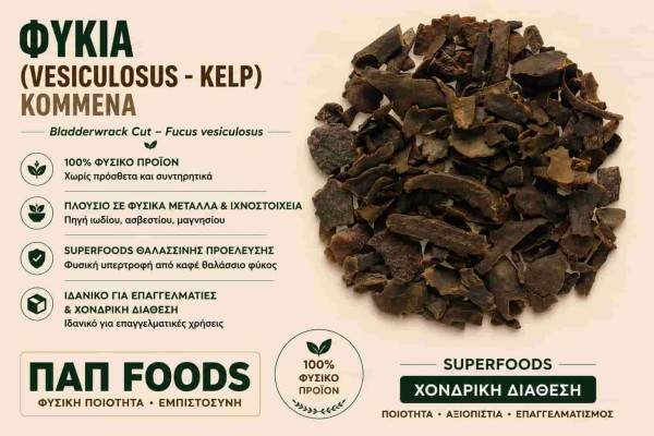 Φύκια Fucus Vesiculosus Κομμένα Bladderwrack Χονδρικής - ΠΑΠ Foods