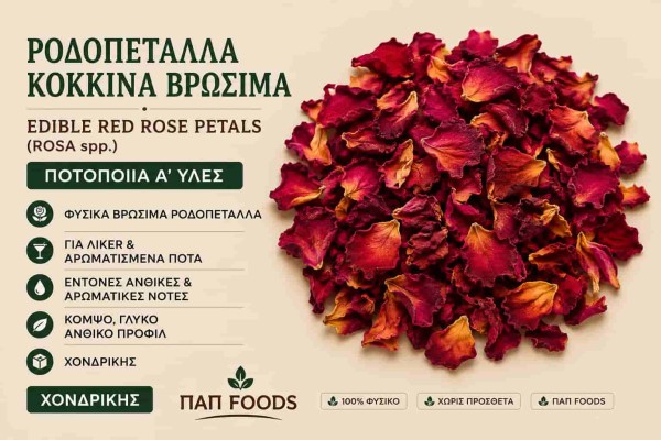 Ροδοπέταλα Κόκκινα Βρώσιμα Ποτοποιία Α΄ Ύλες Χονδρικής