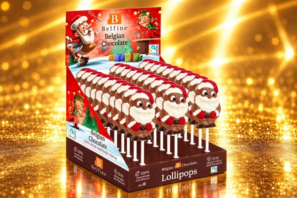 Belfine Lolly Santa Claus Χριστουγεννιάτικο γλειφιτζούρι σοκολάτας γάλακτος 25g Χονδρικής