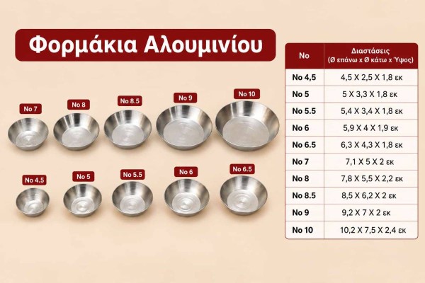 Ταρτάκια Αλουμινίου Χονδρική Ταρτάκια Αλουμινίου Χονδρική