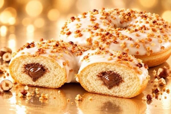 Donut Γεμιστό με Πραλίνα Φουντουκιού και Ξηρούς Καρπούς Χονδρικής Donut Γεμιστό με Πραλίνα Φουντουκιού και Ξηρούς Καρπούς Χονδρικής