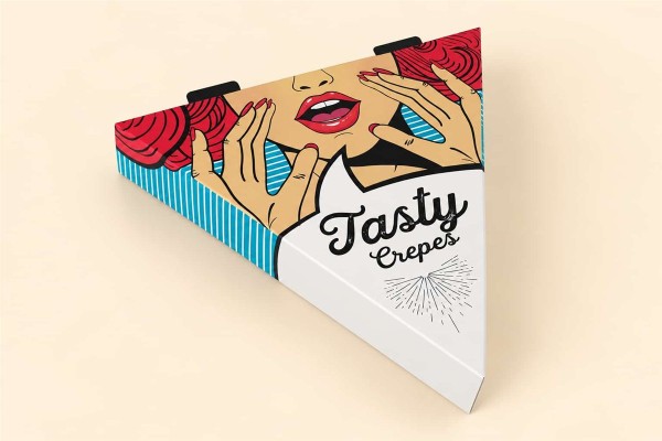 Τρίγωνο Κουτί Κρέπας Tasty Girl με Metalised PET 25x25x4cm Χονδρικής