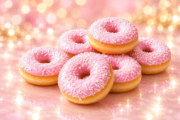 Mini Donut με Ροζ Γλάσο Χονδρική Mini Donut με Ροζ Γλάσο Χονδρική