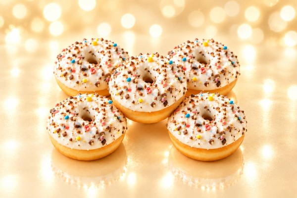Kids Donut με Λευκό Γλάσο και Candy Bits Χονδρική - ΠΑΠ Foods