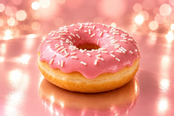 Pinky Donut με Επικάλυψη Φράουλας και Sprinkles Χονδρική - ΠΑΠ Foods