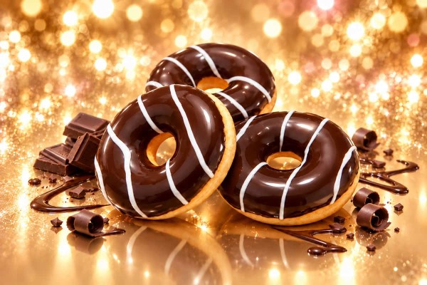 Mini Donut Σοκολάτα με Λευκές Ρίγες Χονδρική Mini Donut Σοκολάτα με Λευκές Ρίγες Χονδρική