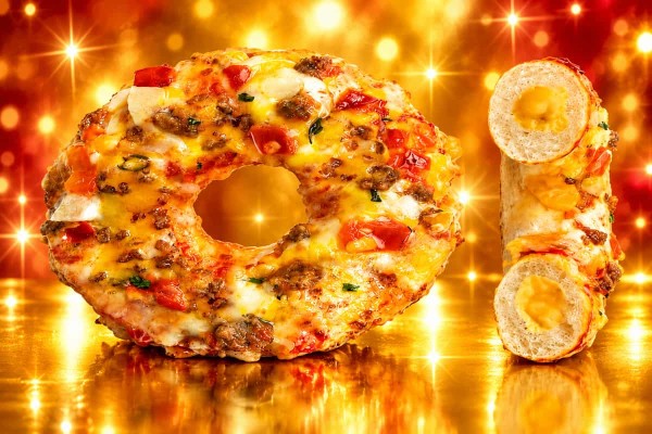 Pizza Donut Γεμιστό Cheeseburger Style Χονδρική Pizza Donut Γεμιστό Cheeseburger Style Χονδρική