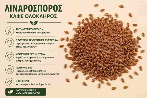 Λιναρόσπορος Καφέ Ολόκληρος Brown Flaxseed Χονδρικής