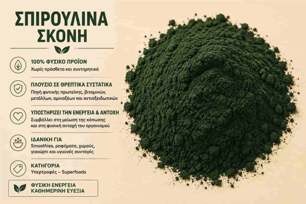 Σπιρουλίνα Σκόνη Spirulina Powder Χονδρικής